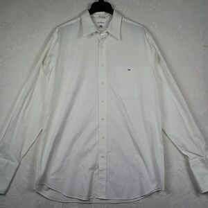 Paul Fredrick White Pinpoint Oxford Dress Shirt Mens 17-37 French Cuff Cotton
